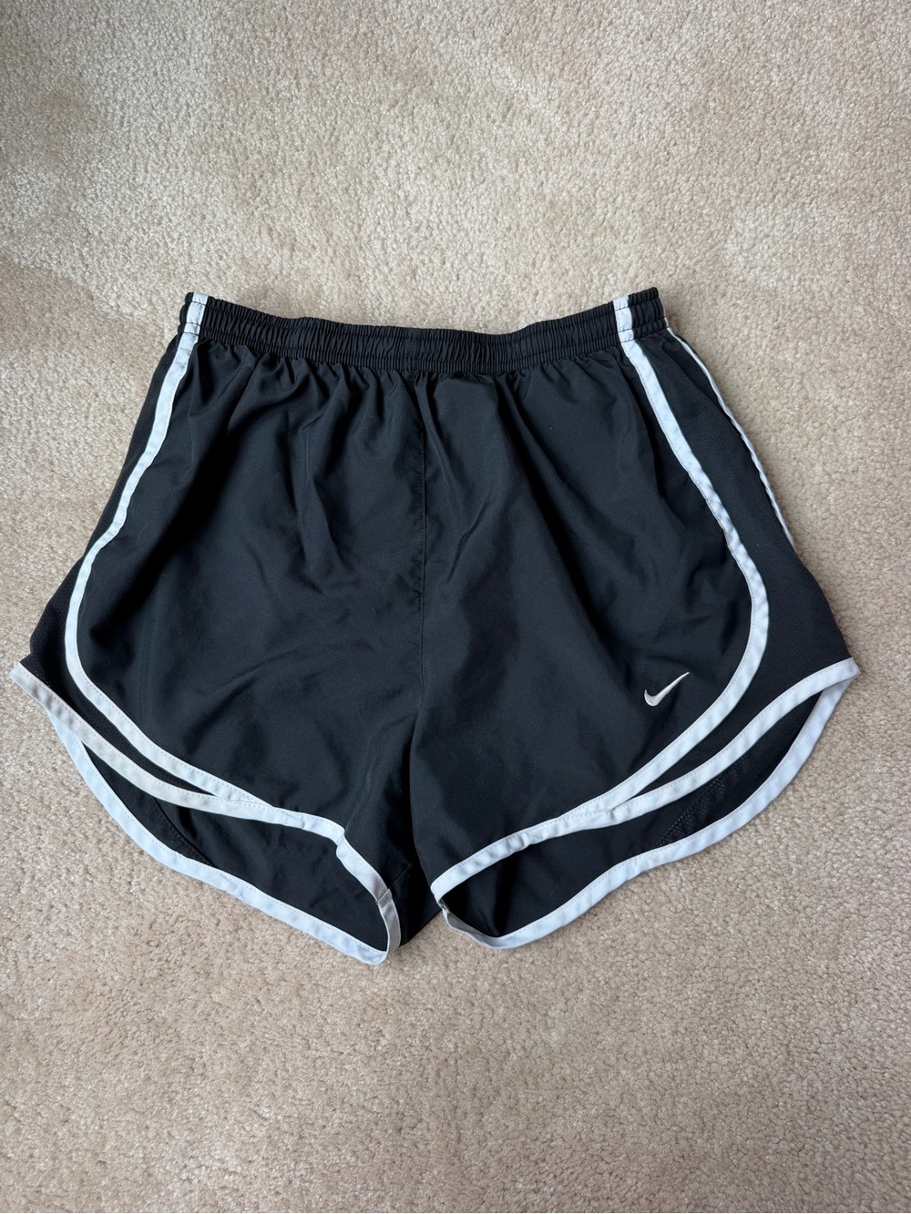 Nike Women’s Black Athletic Shorts with White Piping